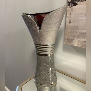 16” tall silver vase brand new with tags retail $169USD